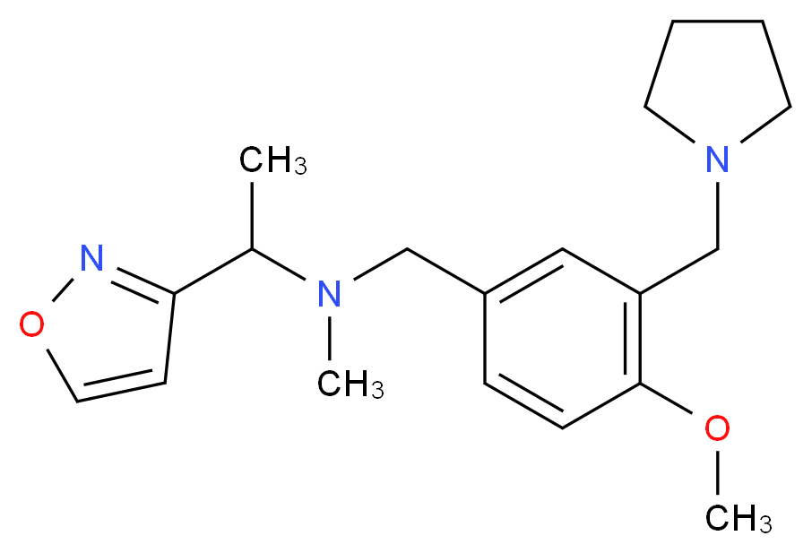 (1-isoxazol-3-ylethyl)[4-methoxy-3-(pyrrolidin-1-ylmethyl)benzyl]methylamine_Molecular_structure_CAS_)