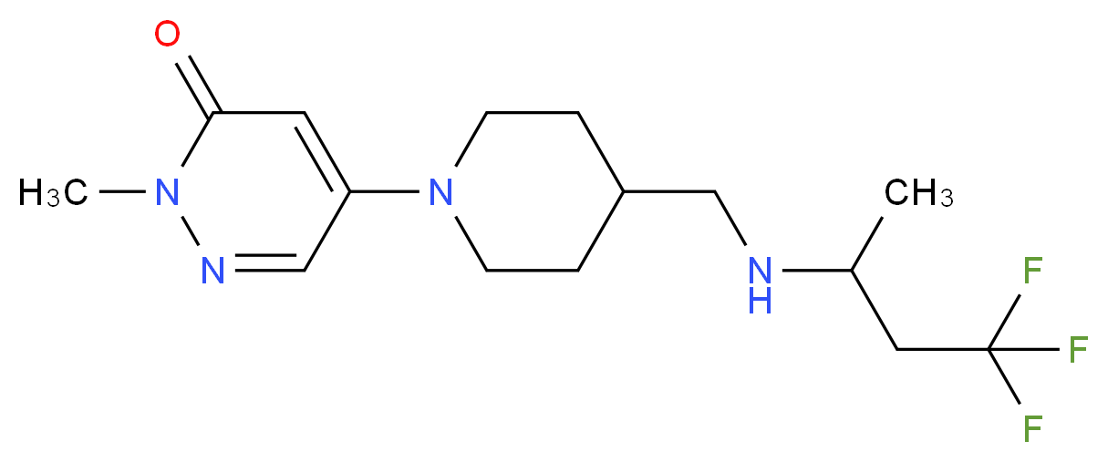 2-methyl-5-(4-{[(3,3,3-trifluoro-1-methylpropyl)amino]methyl}piperidin-1-yl)pyridazin-3(2H)-one_Molecular_structure_CAS_)