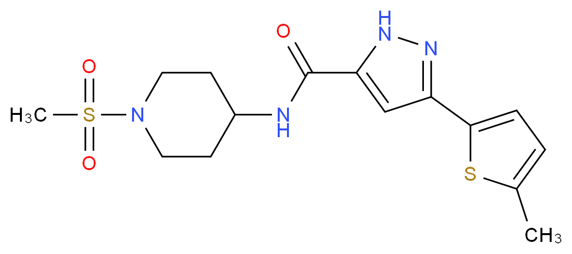 N-[1-(methylsulfonyl)-4-piperidinyl]-3-(5-methyl-2-thienyl)-1H-pyrazole-5-carboxamide_Molecular_structure_CAS_)