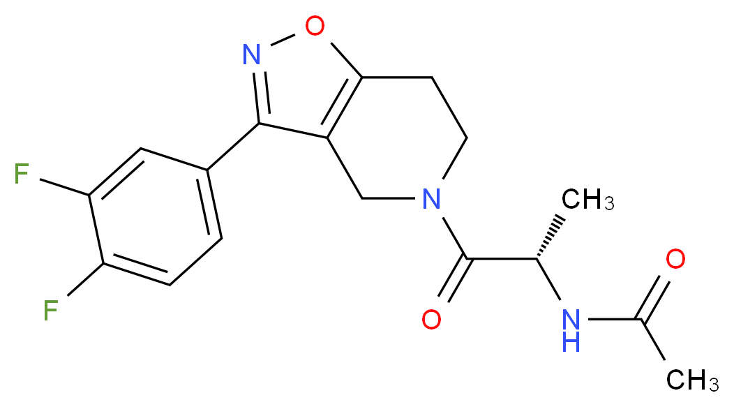 N-{(1S)-2-[3-(3,4-difluorophenyl)-6,7-dihydroisoxazolo[4,5-c]pyridin-5(4H)-yl]-1-methyl-2-oxoethyl}acetamide_Molecular_structure_CAS_)