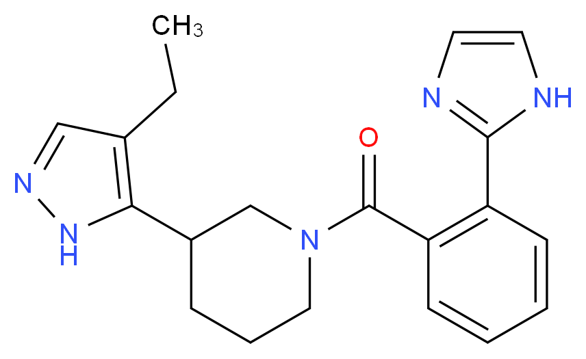 3-(4-ethyl-1H-pyrazol-5-yl)-1-[2-(1H-imidazol-2-yl)benzoyl]piperidine_Molecular_structure_CAS_)