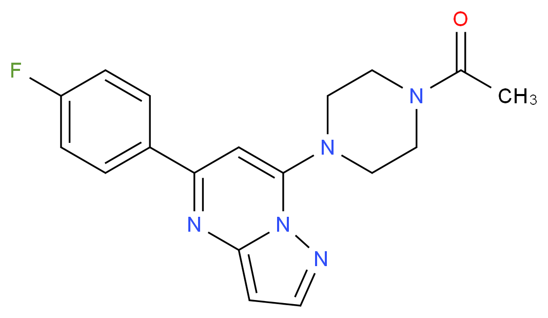 7-(4-acetyl-1-piperazinyl)-5-(4-fluorophenyl)pyrazolo[1,5-a]pyrimidine_Molecular_structure_CAS_)