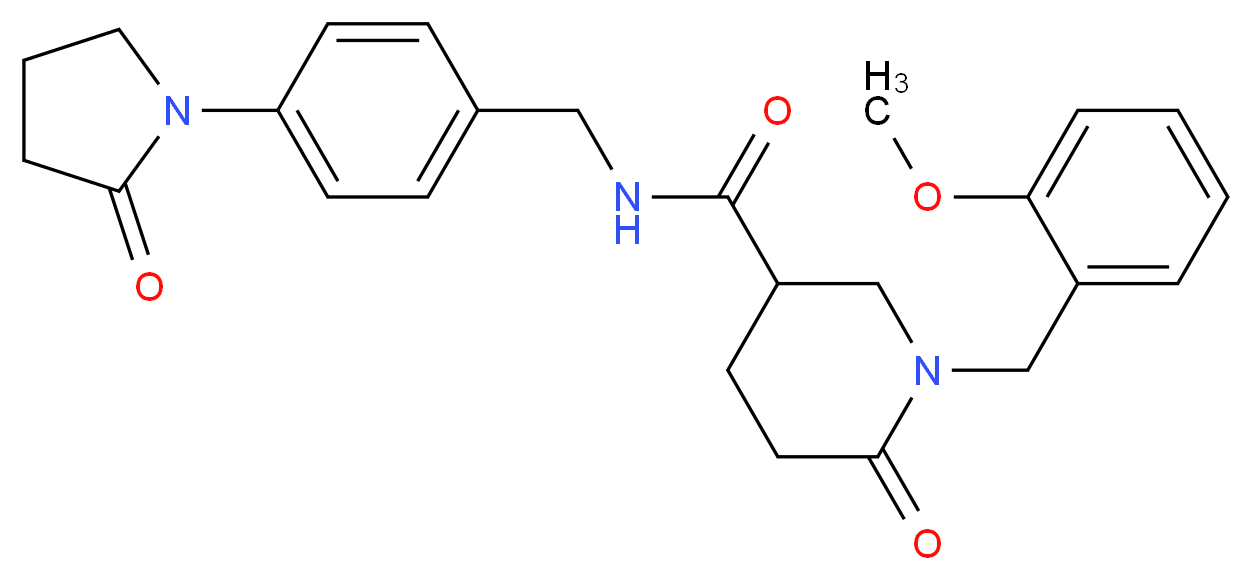1-(2-methoxybenzyl)-6-oxo-N-[4-(2-oxo-1-pyrrolidinyl)benzyl]-3-piperidinecarboxamide_Molecular_structure_CAS_)