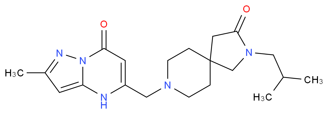 2-isobutyl-8-[(2-methyl-7-oxo-4,7-dihydropyrazolo[1,5-a]pyrimidin-5-yl)methyl]-2,8-diazaspiro[4.5]decan-3-one_Molecular_structure_CAS_)