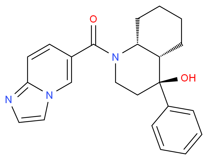 (4S*,4aS*,8aR*)-1-(imidazo[1,2-a]pyridin-6-ylcarbonyl)-4-phenyldecahydroquinolin-4-ol_Molecular_structure_CAS_)