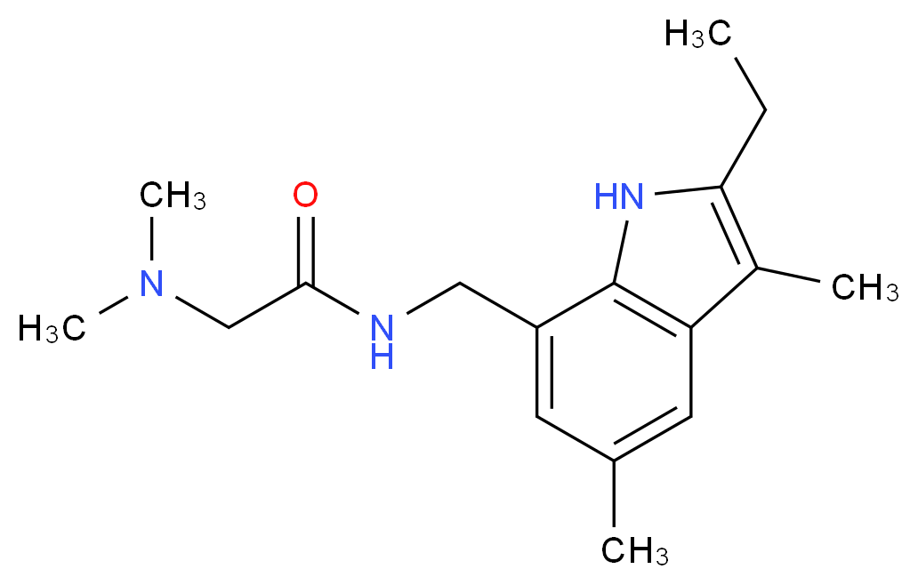 N~1~-[(2-ethyl-3,5-dimethyl-1H-indol-7-yl)methyl]-N~2~,N~2~-dimethylglycinamide_Molecular_structure_CAS_)