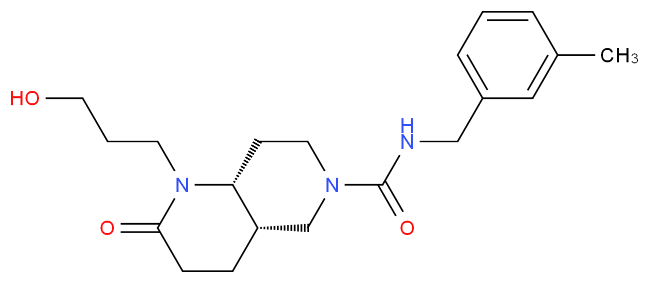 (4aS*,8aR*)-1-(3-hydroxypropyl)-N-(3-methylbenzyl)-2-oxooctahydro-1,6-naphthyridine-6(2H)-carboxamide_Molecular_structure_CAS_)