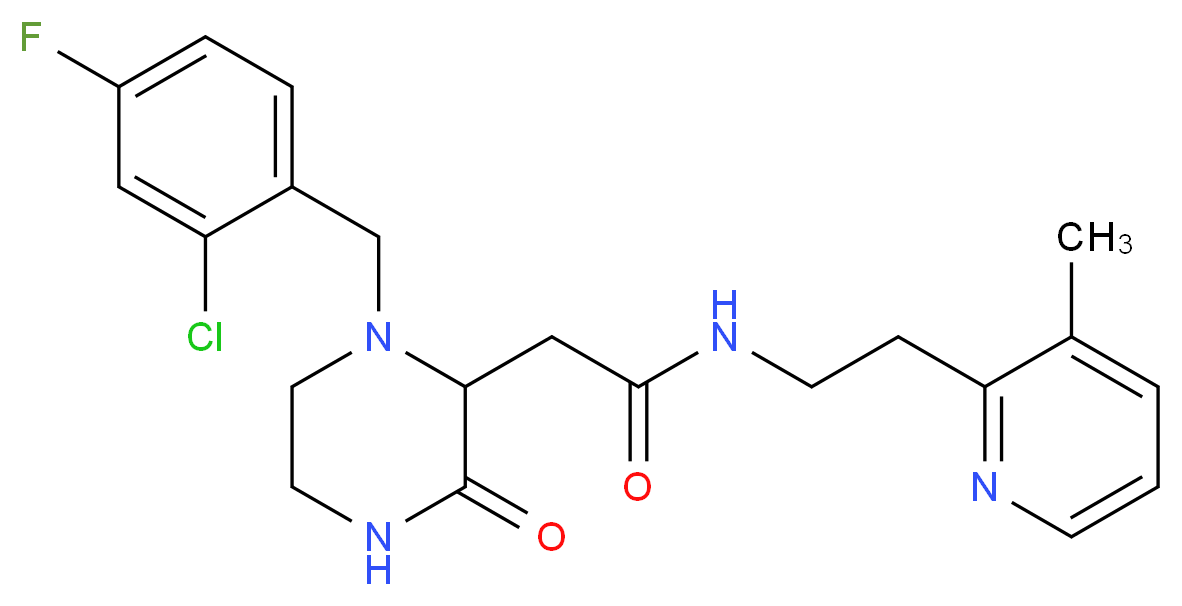 2-[1-(2-chloro-4-fluorobenzyl)-3-oxo-2-piperazinyl]-N-[2-(3-methyl-2-pyridinyl)ethyl]acetamide_Molecular_structure_CAS_)