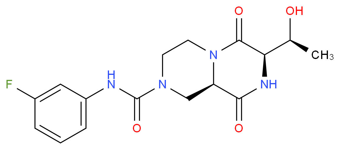 (7R,9aR)-N-(3-fluorophenyl)-7-[(1S)-1-hydroxyethyl]-6,9-dioxooctahydro-2H-pyrazino[1,2-a]pyrazine-2-carboxamide_Molecular_structure_CAS_)