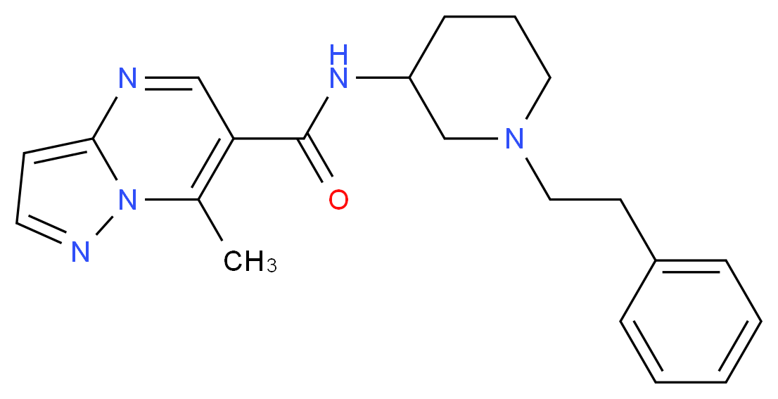 7-methyl-N-[1-(2-phenylethyl)-3-piperidinyl]pyrazolo[1,5-a]pyrimidine-6-carboxamide_Molecular_structure_CAS_)