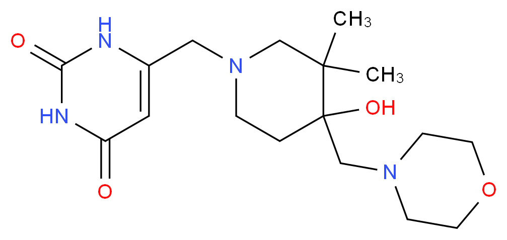 6-{[4-hydroxy-3,3-dimethyl-4-(morpholin-4-ylmethyl)piperidin-1-yl]methyl}pyrimidine-2,4(1H,3H)-dione_Molecular_structure_CAS_)