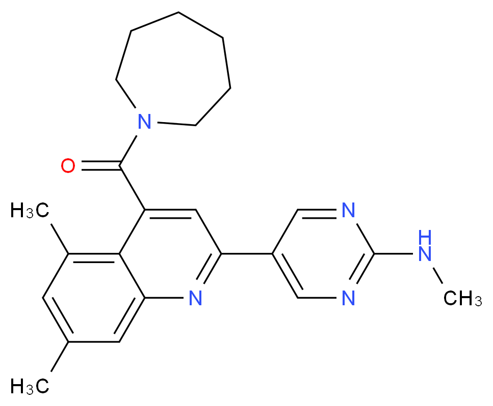 5-[4-(azepan-1-ylcarbonyl)-5,7-dimethylquinolin-2-yl]-N-methylpyrimidin-2-amine_Molecular_structure_CAS_)