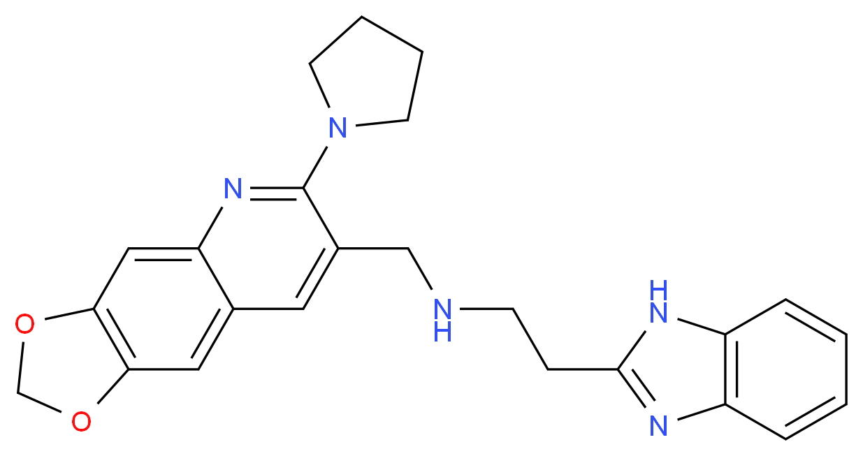 2-(1H-benzimidazol-2-yl)-N-{[6-(1-pyrrolidinyl)[1,3]dioxolo[4,5-g]quinolin-7-yl]methyl}ethanamine_Molecular_structure_CAS_)