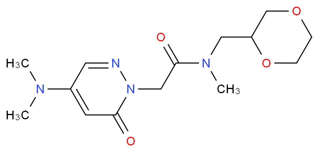 2-[4-(dimethylamino)-6-oxo-1(6H)-pyridazinyl]-N-(1,4-dioxan-2-ylmethyl)-N-methylacetamide_Molecular_structure_CAS_)