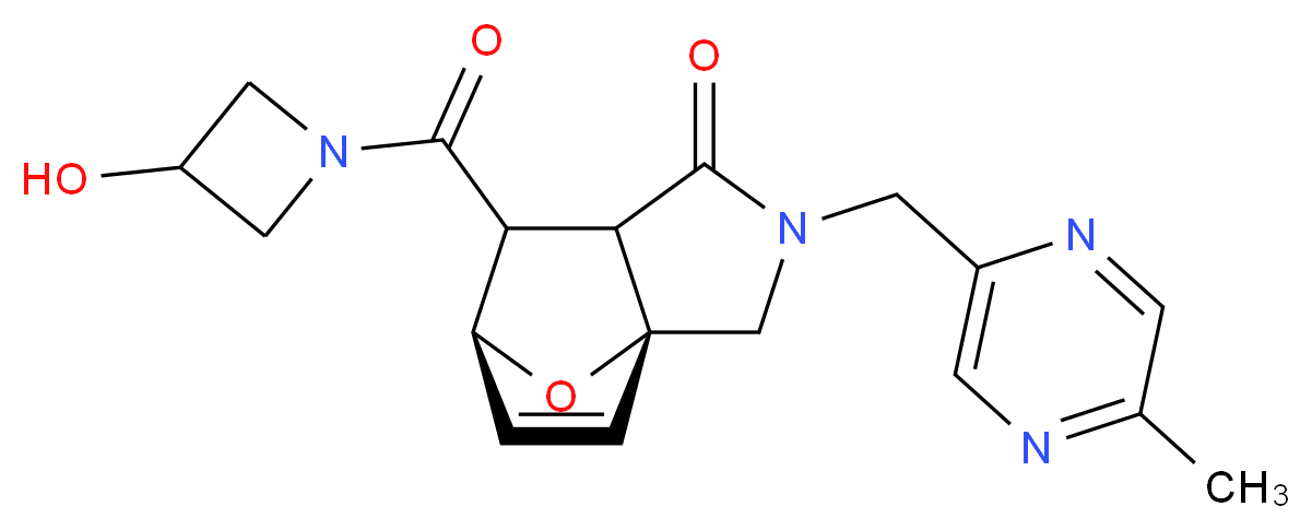 (3aR*,6S*)-7-[(3-hydroxyazetidin-1-yl)carbonyl]-2-[(5-methylpyrazin-2-yl)methyl]-2,3,7,7a-tetrahydro-3a,6-epoxyisoindol-1(6H)-one_Molecular_structure_CAS_)