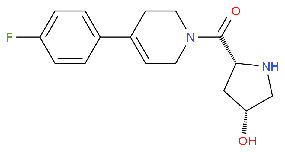 (3R,5R)-5-{[4-(4-fluorophenyl)-3,6-dihydropyridin-1(2H)-yl]carbonyl}pyrrolidin-3-ol_Molecular_structure_CAS_)