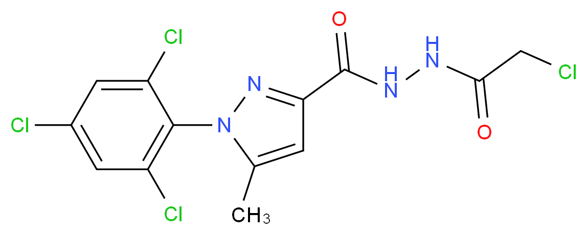 N'3-(2-chloroacetyl)-5-methyl-1-(2,4,6-trichlorophenyl)-1H-pyrazole-3-carbohydrazide_Molecular_structure_CAS_)