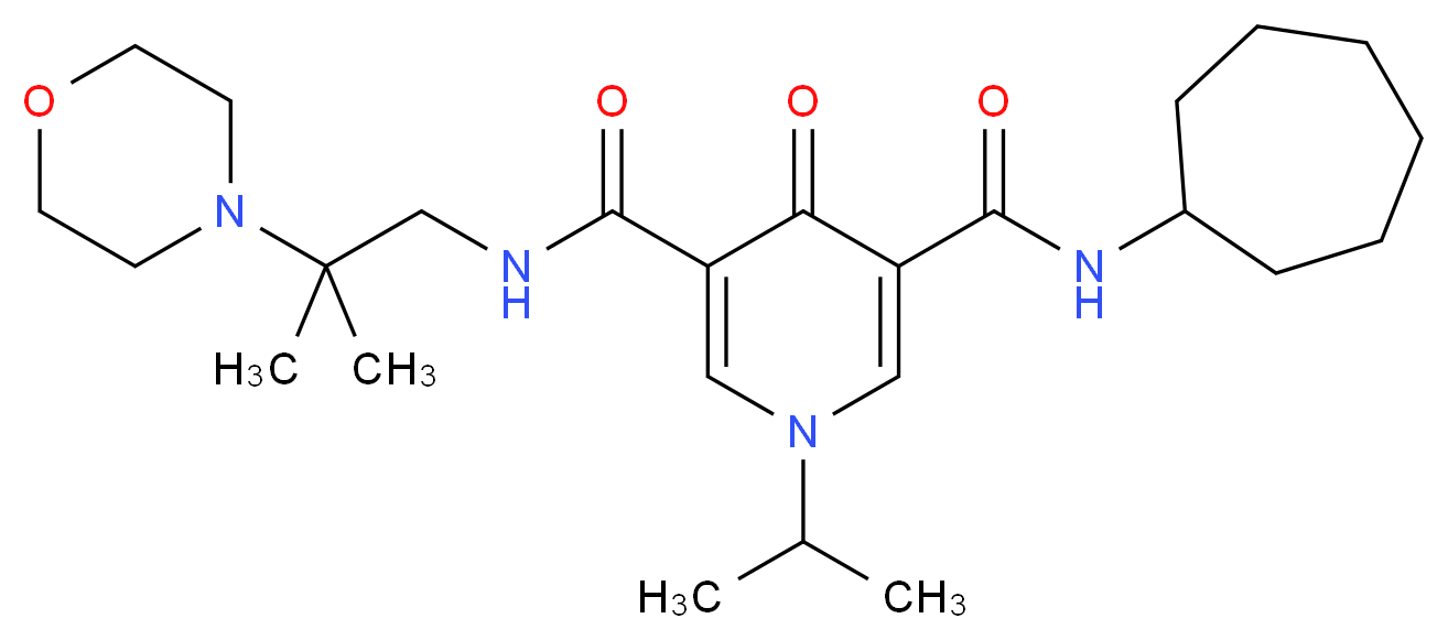 N-cycloheptyl-1-isopropyl-N'-[2-methyl-2-(4-morpholinyl)propyl]-4-oxo-1,4-dihydro-3,5-pyridinedicarboxamide_Molecular_structure_CAS_)