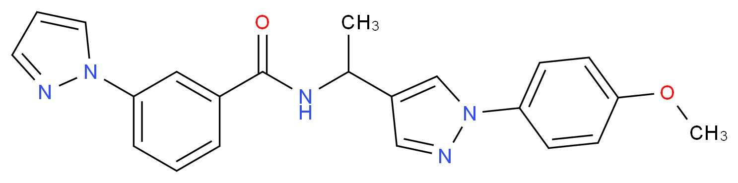 N-{1-[1-(4-methoxyphenyl)-1H-pyrazol-4-yl]ethyl}-3-(1H-pyrazol-1-yl)benzamide_Molecular_structure_CAS_)
