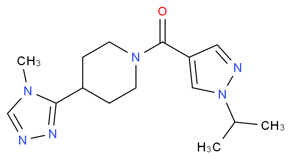 1-[(1-isopropyl-1H-pyrazol-4-yl)carbonyl]-4-(4-methyl-4H-1,2,4-triazol-3-yl)piperidine_Molecular_structure_CAS_)
