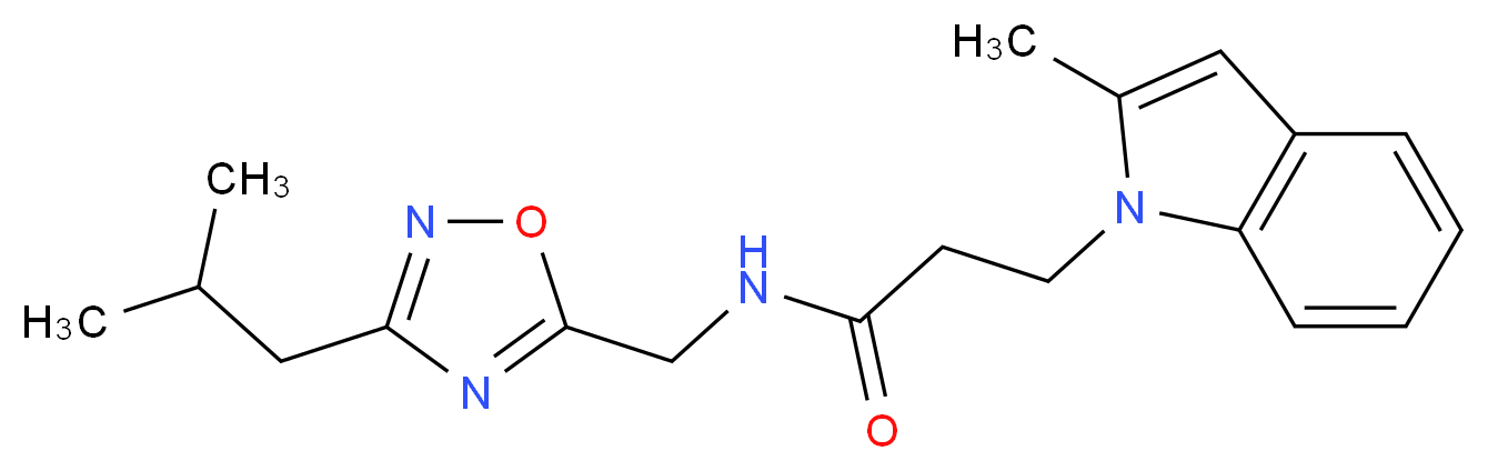 N-[(3-isobutyl-1,2,4-oxadiazol-5-yl)methyl]-3-(2-methyl-1H-indol-1-yl)propanamide_Molecular_structure_CAS_)