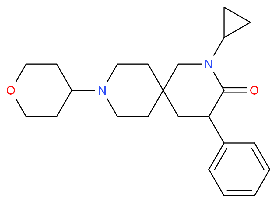 2-cyclopropyl-4-phenyl-9-(tetrahydro-2H-pyran-4-yl)-2,9-diazaspiro[5.5]undecan-3-one_Molecular_structure_CAS_)