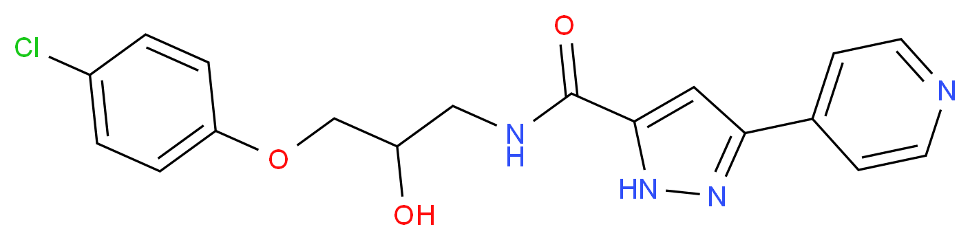 N-[3-(4-chlorophenoxy)-2-hydroxypropyl]-3-pyridin-4-yl-1H-pyrazole-5-carboxamide_Molecular_structure_CAS_)