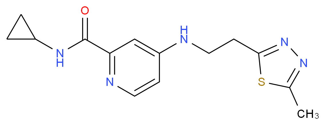 N-cyclopropyl-4-{[2-(5-methyl-1,3,4-thiadiazol-2-yl)ethyl]amino}-2-pyridinecarboxamide_Molecular_structure_CAS_)