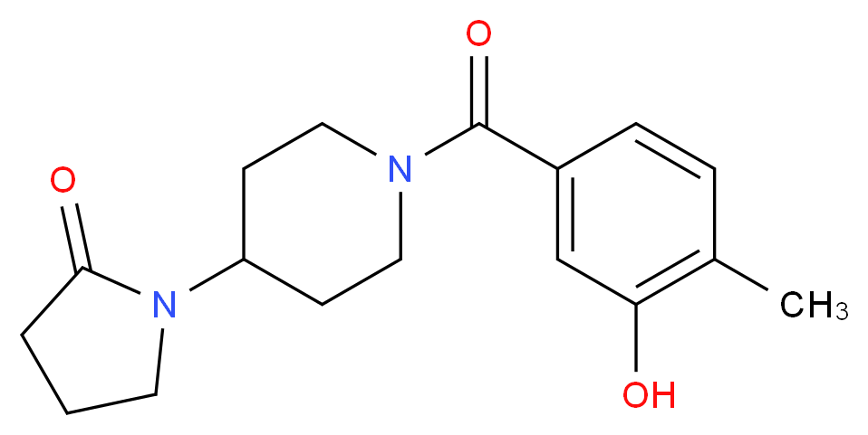 1-[1-(3-hydroxy-4-methylbenzoyl)piperidin-4-yl]pyrrolidin-2-one_Molecular_structure_CAS_)