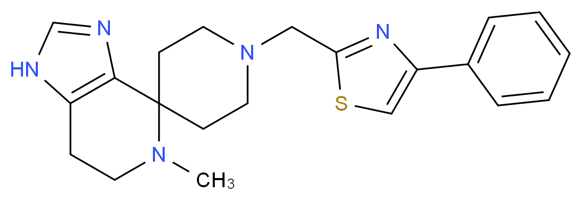 5-methyl-1'-[(4-phenyl-1,3-thiazol-2-yl)methyl]-1,5,6,7-tetrahydrospiro[imidazo[4,5-c]pyridine-4,4'-piperidine]_Molecular_structure_CAS_)