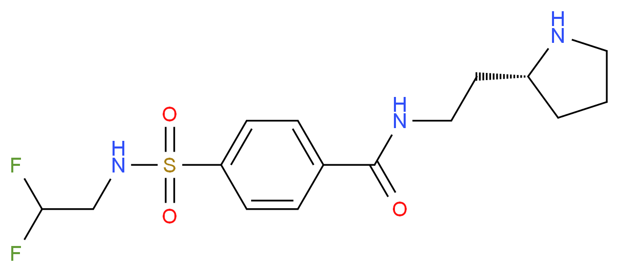 4-{[(2,2-difluoroethyl)amino]sulfonyl}-N-{2-[(2R)-2-pyrrolidinyl]ethyl}benzamide_Molecular_structure_CAS_)