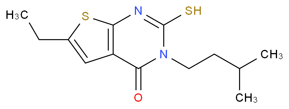 6-ethyl-2-mercapto-3-(3-methylbutyl)thieno[2,3-d]pyrimidin-4(3H)-one_Molecular_structure_CAS_)