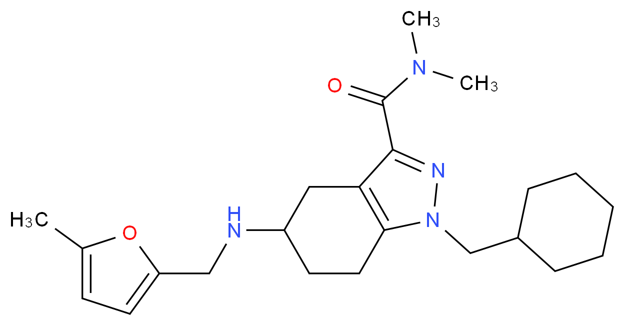 1-(cyclohexylmethyl)-N,N-dimethyl-5-{[(5-methyl-2-furyl)methyl]amino}-4,5,6,7-tetrahydro-1H-indazole-3-carboxamide_Molecular_structure_CAS_)