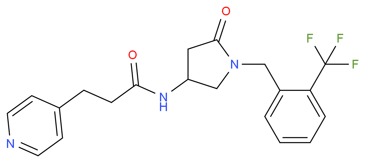N-{5-oxo-1-[2-(trifluoromethyl)benzyl]-3-pyrrolidinyl}-3-(4-pyridinyl)propanamide_Molecular_structure_CAS_)