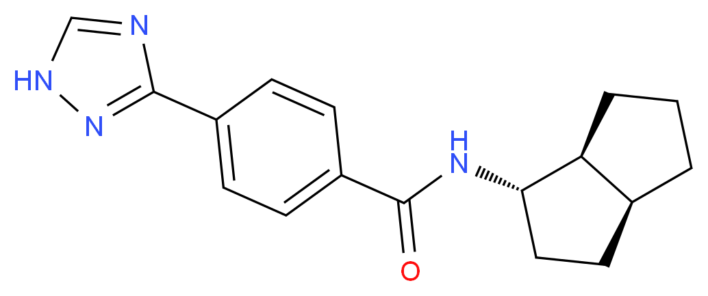 N-[(1S*,3aS*,6aS*)-octahydropentalen-1-yl]-4-(1H-1,2,4-triazol-3-yl)benzamide_Molecular_structure_CAS_)