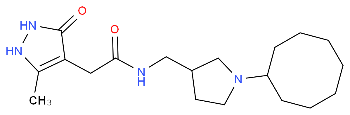 N-[(1-cyclooctylpyrrolidin-3-yl)methyl]-2-(5-methyl-3-oxo-2,3-dihydro-1H-pyrazol-4-yl)acetamide_Molecular_structure_CAS_)