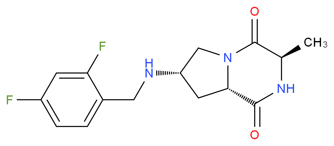 (3R,7S,8aS)-7-[(2,4-difluorobenzyl)amino]-3-methylhexahydropyrrolo[1,2-a]pyrazine-1,4-dione_Molecular_structure_CAS_)