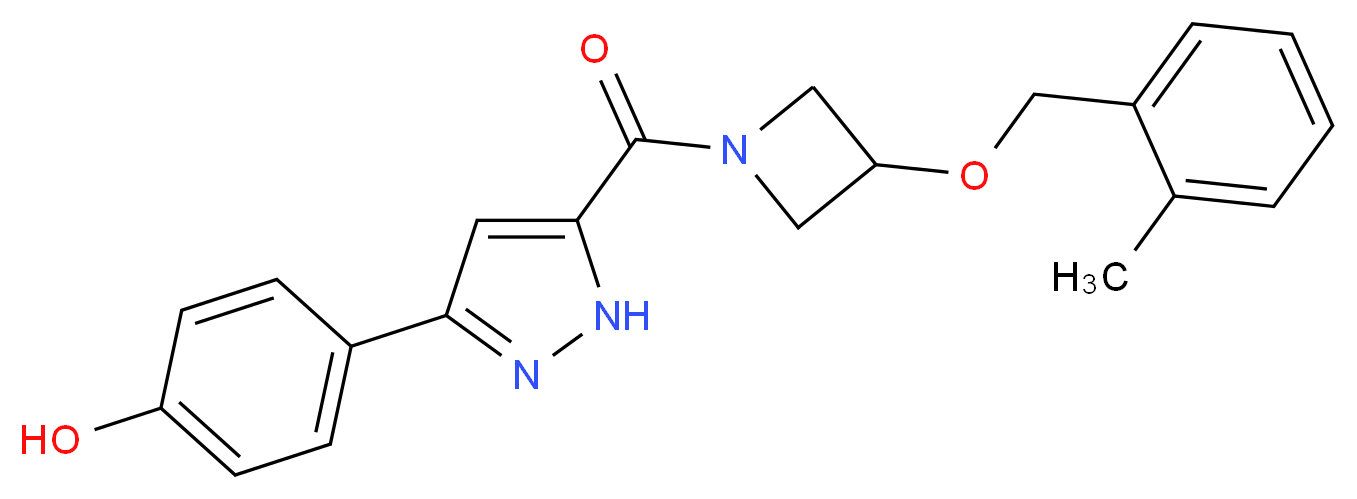4-[5-({3-[(2-methylbenzyl)oxy]-1-azetidinyl}carbonyl)-1H-pyrazol-3-yl]phenol_Molecular_structure_CAS_)