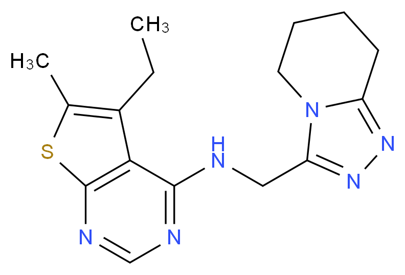 5-ethyl-6-methyl-N-(5,6,7,8-tetrahydro[1,2,4]triazolo[4,3-a]pyridin-3-ylmethyl)thieno[2,3-d]pyrimidin-4-amine_Molecular_structure_CAS_)