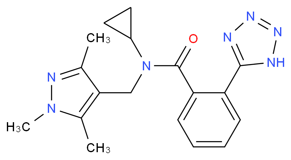 N-cyclopropyl-2-(1H-tetrazol-5-yl)-N-[(1,3,5-trimethyl-1H-pyrazol-4-yl)methyl]benzamide_Molecular_structure_CAS_)