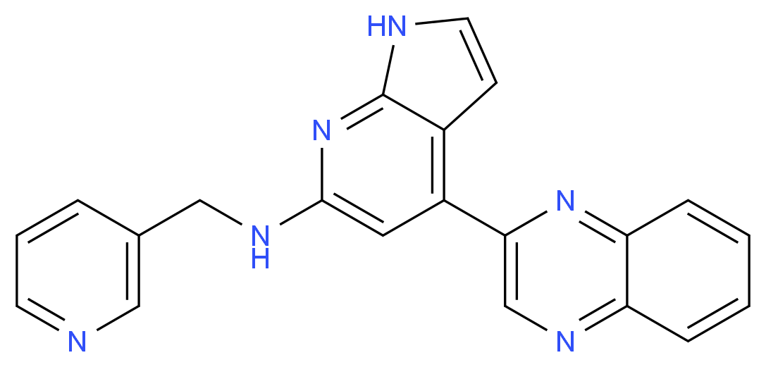 N-(pyridin-3-ylmethyl)-4-quinoxalin-2-yl-1H-pyrrolo[2,3-b]pyridin-6-amine_Molecular_structure_CAS_)