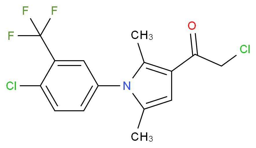 2-chloro-1-{1-[4-chloro-3-(trifluoromethyl)phenyl]-2,5-dimethyl-1H-pyrrol-3-yl}ethanone_Molecular_structure_CAS_)