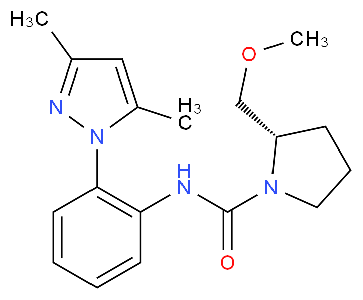 (2S)-N-[2-(3,5-dimethyl-1H-pyrazol-1-yl)phenyl]-2-(methoxymethyl)pyrrolidine-1-carboxamide_Molecular_structure_CAS_)