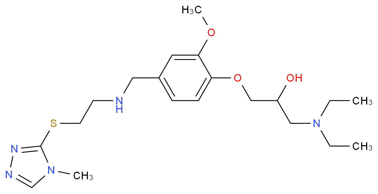 1-(diethylamino)-3-{2-methoxy-4-[({2-[(4-methyl-4H-1,2,4-triazol-3-yl)thio]ethyl}amino)methyl]phenoxy}-2-propanol_Molecular_structure_CAS_)