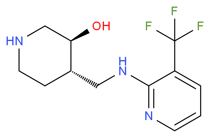 (3S*,4S*)-4-({[3-(trifluoromethyl)pyridin-2-yl]amino}methyl)piperidin-3-ol_Molecular_structure_CAS_)