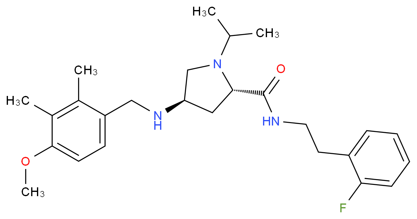 (4R)-N-[2-(2-fluorophenyl)ethyl]-1-isopropyl-4-[(4-methoxy-2,3-dimethylbenzyl)amino]-L-prolinamide_Molecular_structure_CAS_)