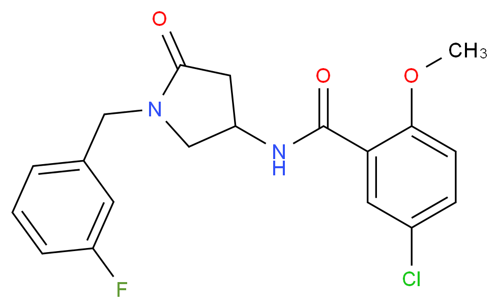 5-chloro-N-[1-(3-fluorobenzyl)-5-oxopyrrolidin-3-yl]-2-methoxybenzamide_Molecular_structure_CAS_)