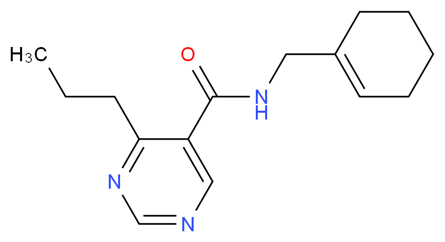 N-(cyclohex-1-en-1-ylmethyl)-4-propylpyrimidine-5-carboxamide_Molecular_structure_CAS_)