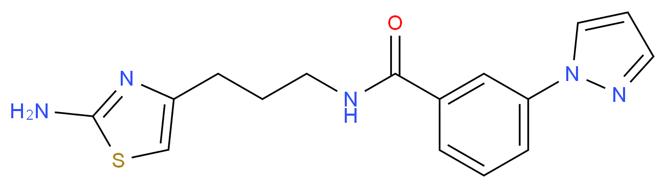 N-[3-(2-amino-1,3-thiazol-4-yl)propyl]-3-(1H-pyrazol-1-yl)benzamide_Molecular_structure_CAS_)
