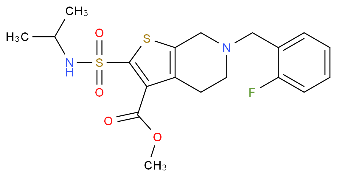methyl 6-(2-fluorobenzyl)-2-[(isopropylamino)sulfonyl]-4,5,6,7-tetrahydrothieno[2,3-c]pyridine-3-carboxylate_Molecular_structure_CAS_)